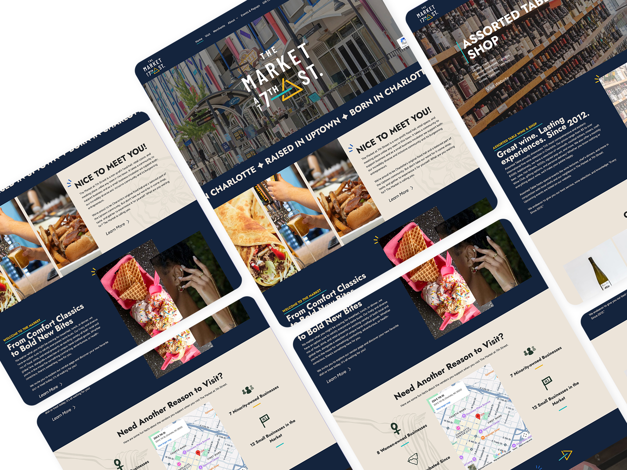 Website layout for Market at 7th street